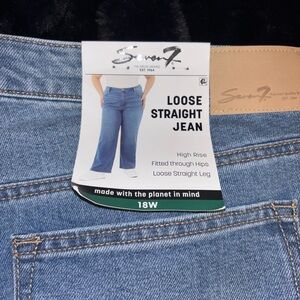Seven7 Women's Light Blue Straight Leg Jeans